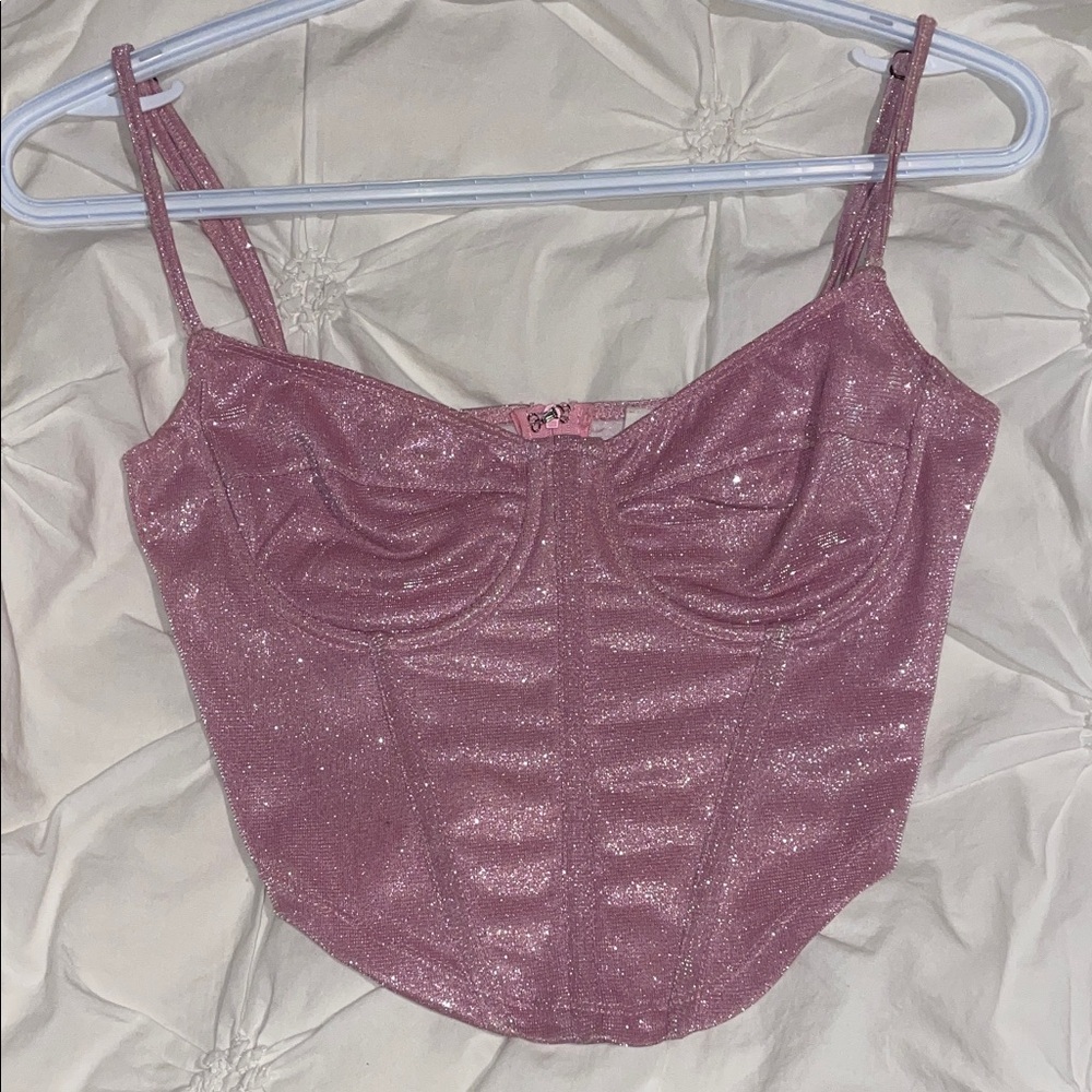Gorgeous Pink Glittery corset top🎀✨
